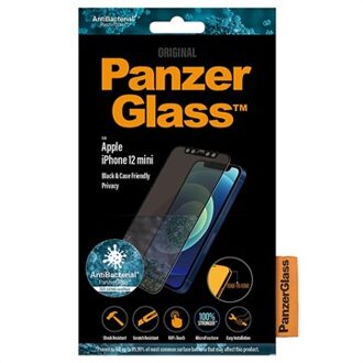 PanzerGlass Antibacteriële Zwarte Case Friendly met Privacyglas voor Apple iPhone 12 mini