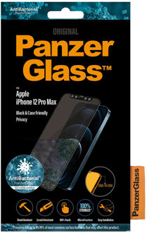 PanzerGlass Antibacteriële Zwarte Case Friendly met Privacyglas voor Apple iPhone 12 Pro Max