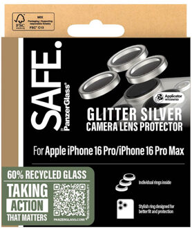PanzerGlass Camera Lens Protector voor de Apple iPhone 16 Pro / 16 Pro Max - Glitter Silver Zilver