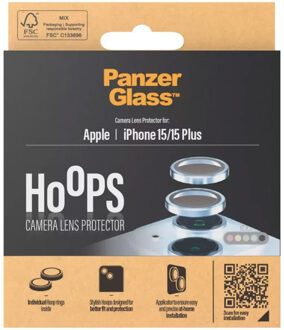 PanzerGlass Camera Protector Hoops Optic Rings voor de Apple iPhone 15 / 15 Plus - Blue Blauw