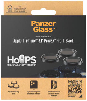 PanzerGlass Camera Protector Hoops Optic Rings voor de Apple iPhone 15 Pro / 15 Pro Max Transparant
