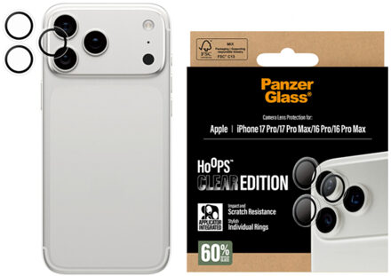 PanzerGlass Camera Protector Hoops Optic Rings voor de Apple iPhone 17 Pro / 17 Pro Max - Transparant