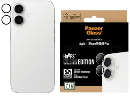 PanzerGlass Camera Protector Hoops Optic Rings voor de Apple iPhone 17 - Transparant