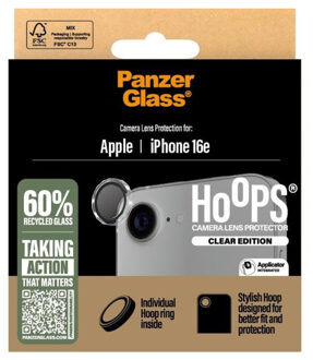 PanzerGlass Camera Protector Hoops Optic Rings voor de Apple iPhone 17e / 16e - Transparant