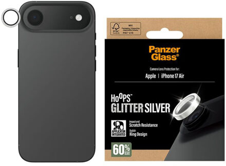 PanzerGlass Camera Protector Hoops Optic Rings voor de Apple iPhone Air - Glitter Zilver Transparant