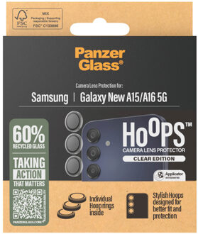 PanzerGlass Camera Protector Hoops Optic Rings voor de Samsung Galaxy A16 4G/5G - Transparant