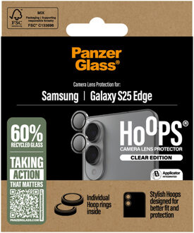 PanzerGlass Camera Protector Hoops Optic Rings voor de Samsung Galaxy S25 Edge - Transparant