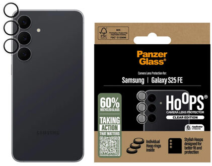 PanzerGlass Camera Protector Hoops Optic Rings voor de Samsung Galaxy S25 FE - Transparant