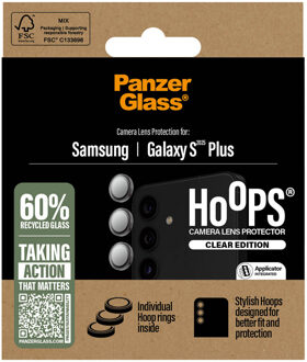 PanzerGlass Camera Protector Hoops Optic Rings voor de Samsung Galaxy S25 Plus - Transparant