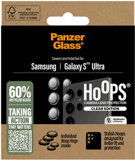 PanzerGlass Camera Protector Hoops Optic Rings voor de Samsung Galaxy S25 Ultra - Transparant
