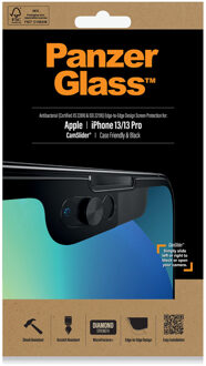 PanzerGlass CamSlider™ Anti-Bacterial Case Friendly Screenprotector voor de iPhone 13 / 13 Pro - Zwart Transparant