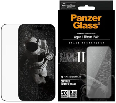 PanzerGlass Ceramic Screenprotector met applicator voor de Apple iPhone Air Transparant