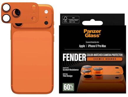PanzerGlass Fender Camera Protector voor de iPhone 17 Pro Max - Cosmic Orange Oranje