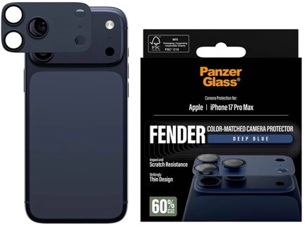 PanzerGlass Fender Camera Protector voor de iPhone 17 Pro Max - Deep Blue Blauw