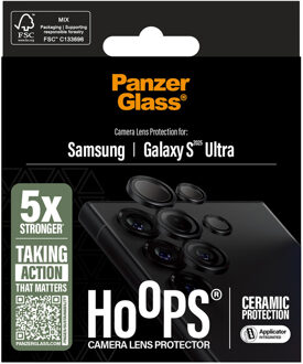 PanzerGlass Hoops Ceramic Lens Protector voor de Samsung Galaxy S25 Ultra Transparant