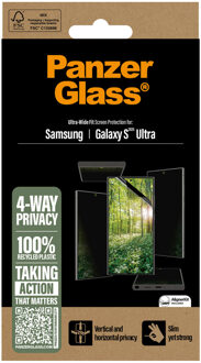 PanzerGlass Matrix Recycled 4-way Privacy Screen Protector voor de Samsung Galaxy S25 Ultra Transparant