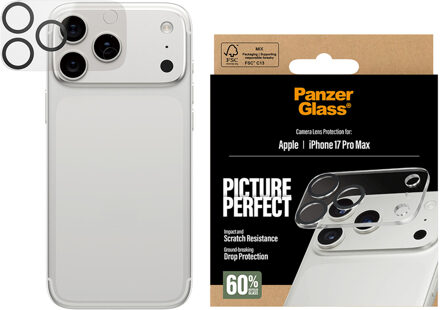 PanzerGlass PicturePerfect Camera Lens Protector voor de Apple iPhone 17 Pro Max Transparant