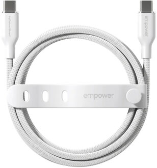 PanzerGlass Racing USB-C naar USB-C Oplaadkabel - 60W - 1,2 meter - Silver White Zilver - 2m