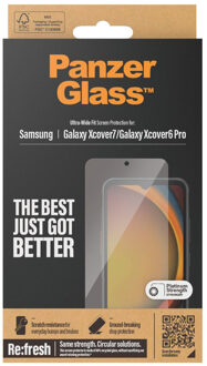 PanzerGlass Refresh Ultra-Wide Fit Anti-Bacterial Screenprotector voor de Samsung Galaxy Xcover 6 Pro / Xcover 7 Transparant