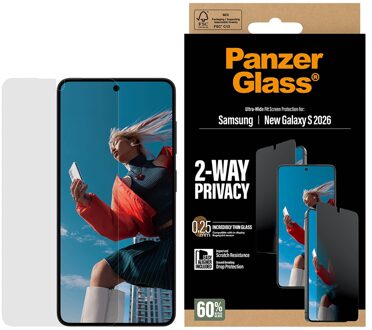 PanzerGlass ® 2-Way Privacy Screen Protector Samsung Galaxy S26 | Ultra-Wide Fit w. EasyAligner Doorzichtige schermbeschermer 1 stuk(s)