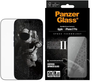 PanzerGlass ® Ceramic II Screen Protector iPhone 17 Pro | Ultra-Wide Fit w. EasyAligner Doorzichtige schermbeschermer Apple 1 stuk(s)