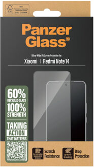 PanzerGlass ® Screen Protector Xiaomi Redmi Note 14 | Ultra-Wide Fit Doorzichtige schermbeschermer 1 stuk(s)