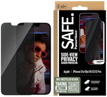 PanzerGlass SAFE. by ® Privacy Screen Protector iPhone 17e | 16e | 14 | 13 | 13 Pro | Ultra-Wide Fit w. EasyAligner Doorzichtige schermbeschermer Apple 1 stuk(s)