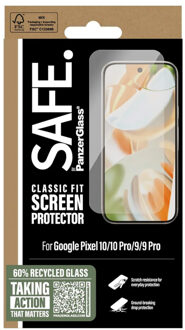 PanzerGlass SAFE. by ® Screen Protector Google Pixel 10 | 10 Pro | 9 | 9 Pro | Classic Fit Doorzichtige schermbeschermer 1 stuk(s)