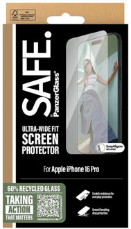 PanzerGlass SAFE. by ® Screen Protector iPhone 16 Pro | Ultra-Wide Fit Doorzichtige schermbeschermer Apple 1 stuk(s)