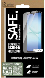 PanzerGlass SAFE. by ® Screen Protector Samsung Galaxy A17 | A17 5G | Ultra-Wide Fit w. EasyAligner Doorzichtige schermbeschermer 1 stuk(s)