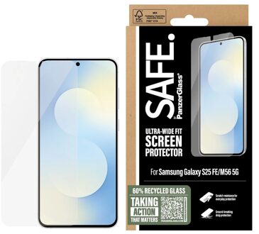 PanzerGlass SAFE. by ® Screen Protector Samsung Galaxy S25 FE 5G | M56 5G | Ultra-Wide Fit Doorzichtige schermbeschermer 1 stuk(s)