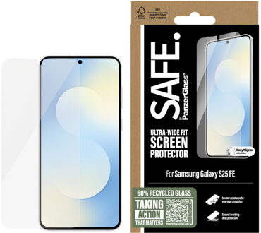 PanzerGlass SAFE. by ® Screen Protector Samsung Galaxy S25 FE 5G | Ultra-Wide Fit w. EasyAligner Doorzichtige schermbeschermer 1 stuk(s)