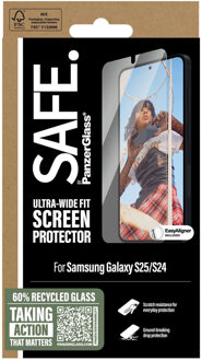 PanzerGlass SAFE. by ® Screen Protector Samsung Galaxy S25 | S24 | Ultra-Wide Fit w. EasyAligner Doorzichtige schermbeschermer 1 stuk(s)
