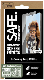 PanzerGlass SAFE. by ® Screen Protector Samsung Galaxy S25 Ultra | Ultra-Wide Fit w. EasyAligner Doorzichtige schermbeschermer 1 stuk(s)