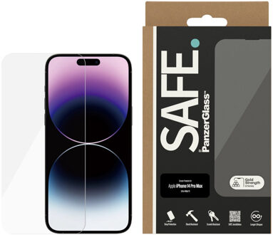 PanzerGlass SAFE Ultra-Wide Fit Screenprotector voor de iPhone 14 Pro Max Transparant