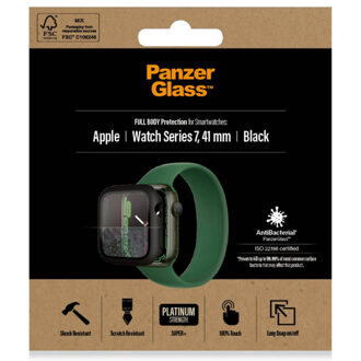 PanzerGlass screenprotector Apple Watch Series 7 40mm (Zwart)