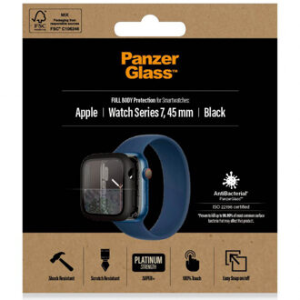 PanzerGlass screenprotector Apple Watch Series 7 44mm (Zwart)