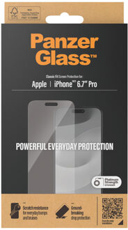 PanzerGlass screenprotector iPhone 15 Pro Max CF Clear