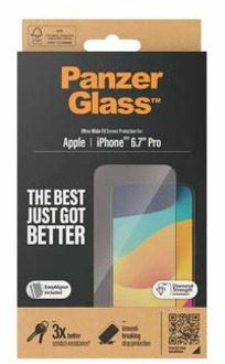 PanzerGlass Ultra-Wide Fit Anti-Bacterial Screenprotector incl. applicator voor de iPhone 15 Pro Max Transparant