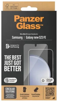 PanzerGlass Ultra-Wide Fit Anti-Bacterial Screenprotector incl. applicator voor de Samsung Galaxy S24 FE Transparant