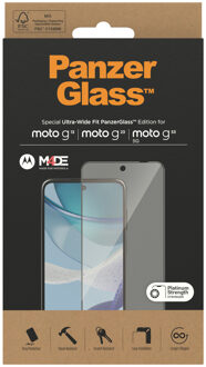 PanzerGlass Ultra-Wide Fit Anti-Bacterial Screenprotector voor de Motorola Moto G73 Transparant