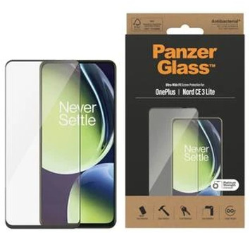 PanzerGlass Ultra-Wide Fit Anti-Bacterial Screenprotector voor de OnePlus Nord CE 3 Lite Transparant