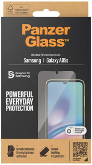 PanzerGlass Ultra-Wide Fit Anti-Bacterial Screenprotector voor de Samsung Galaxy A05s Transparant