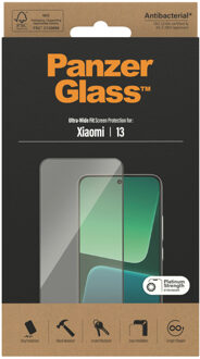 PanzerGlass Ultra-Wide Fit Anti-Bacterial Screenprotector voor de Xiaomi 13 / 14 Transparant