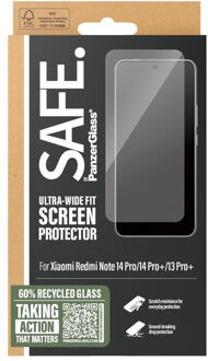 PanzerGlass Ultra-Wide Fit Screenprotector incl. applicator voor de Xiaomi Redmi Note 14 Pro (4G/5G) / 14 Pro Plus / 13 Pro Plus Transparant