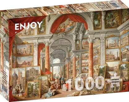 Paolo Panini - Uitzicht op het moderne Rome Puzzel (1000 stukjes)