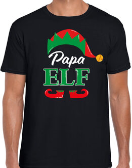 Papa elf fout Kerst t-shirt zwart voor heren L