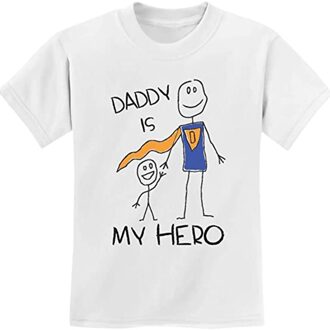Papa Is Mijn Hero Kid Shirt Vaderdag Decoratie Papa Baby Shower Verjaardag Kerstmis Thanksgiving Foto props S Length 42CM