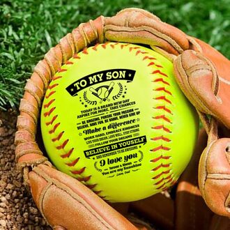 Papa Om Mijn Zoon, onthouden Hoeveel Je Zijn Geliefd Met Een Zinvolle Boodschap Gedrukt Op De Bal Softballgift.