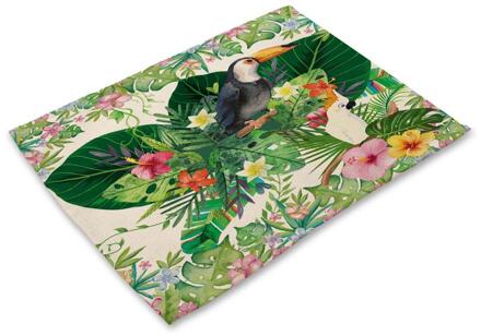 Papegaai Afdrukken Tafel Mat Dier Vogel Patroon Keuken Placemat Servet Voor Bruiloft Decoratie Eettafel Accessoires MA01073